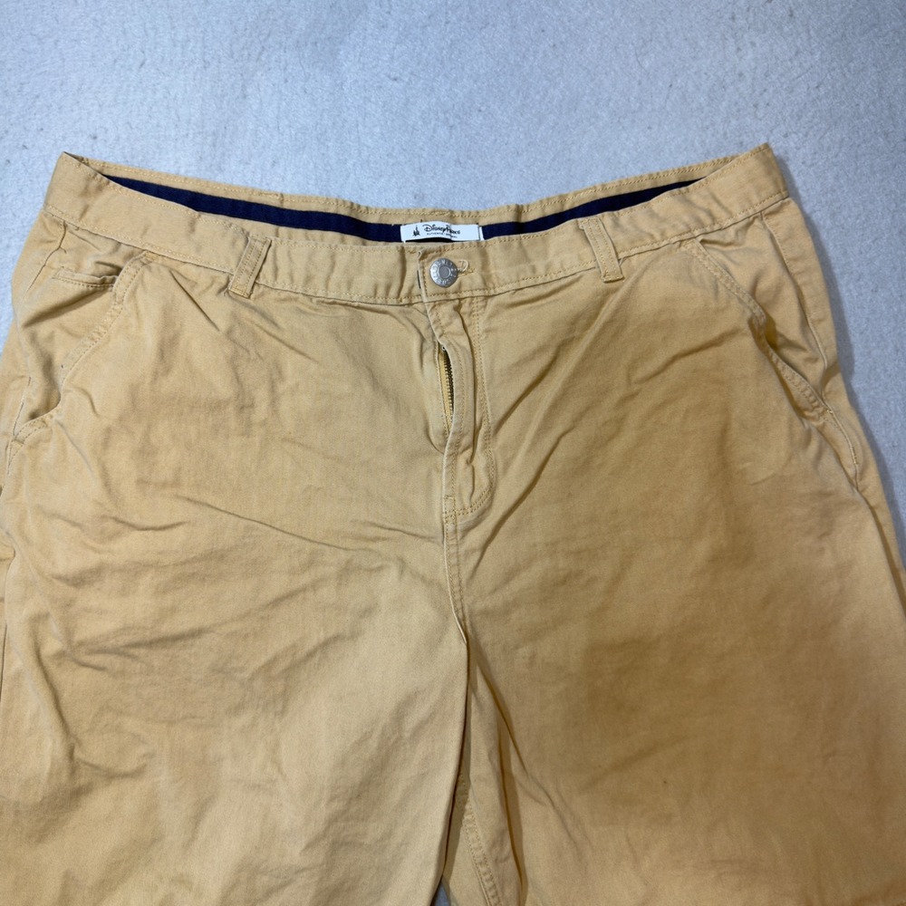Disney Parks Mens 42 Khaki Chino Shorts Tan Cotton Mickey Mouse 1928 Twill G921